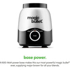 magic bullet Combo Blender, 600W, 48oz Pitcher, 16oz Cup with To-Go Lid, Easy Cleaning, Cross Blade, for Smoothies, Sauces, Shakes, Salsa, Hot Blends, Silver, MBF50200