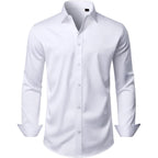Mens Wrinkle-Free Dress Shirts Long Sleeve Stretch Flex Button Down Shirt | Regular Fit, Back Darts, Crisp Collar, Adjustable Cuffs, Easy Care, Business Casual, Button Up, Professional, Wedding, Prom