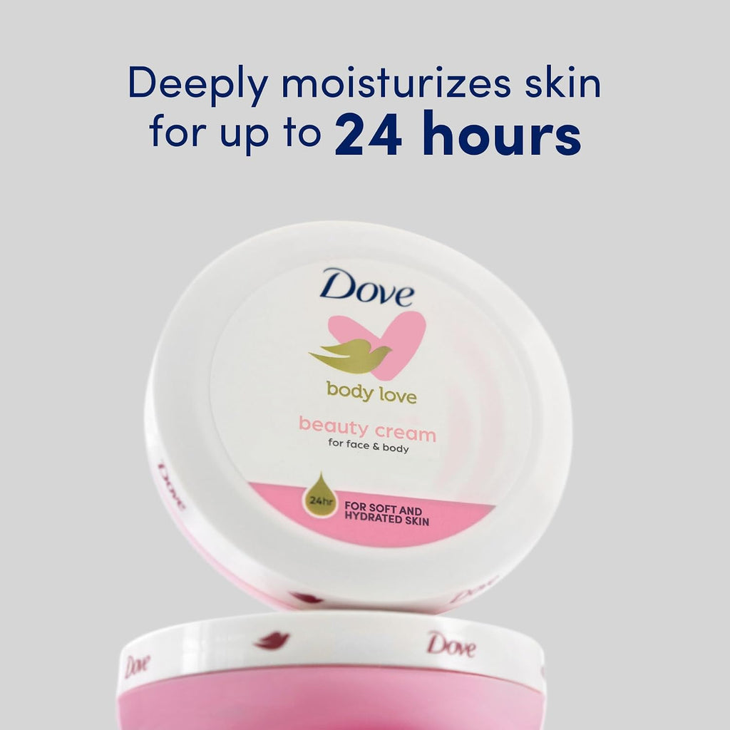 Dove Nourishing Body Care, Face, Hand, And Body Beauty Cream For Normal To Dry Skin Lotion For Women With 24-Hour Moisturization, 6-Pack, 5.07 Oz Each Jar