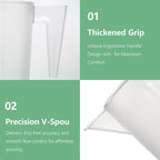Plastic Measuring Cup With Handle, Pool Chemical Measuring Cup, Plastic Measuring Pitcher For Liquid Mixing, Pouring, Lawn Care, Pet Food, Motor Oil, Laboratory And More (32, Fluid Ounces, 1000Ml)