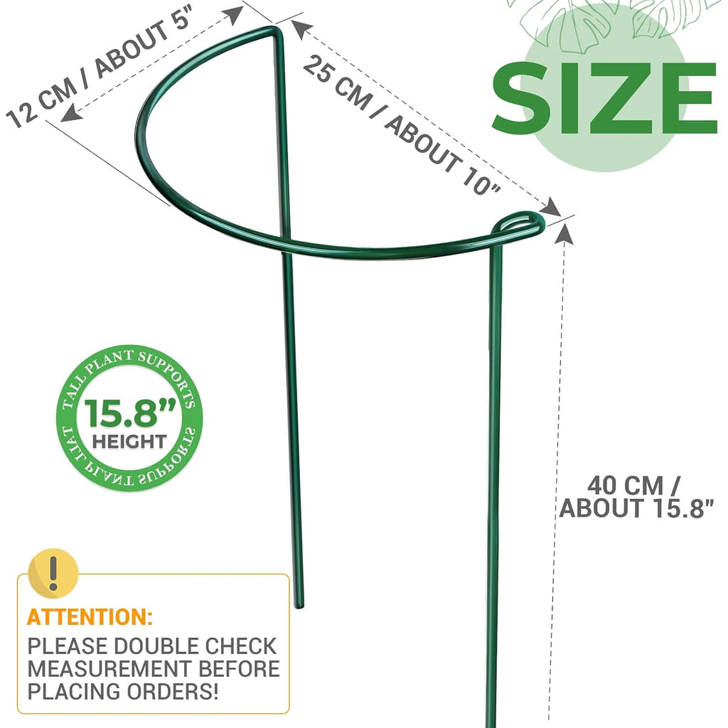 Leobro Plant Support Plant Stakes, 6Pcs Peony Cages And Supports, Metal Garden Stakes Plant Supports, Plant Support Stakes, For Peony, Tomato, Hydrangea, Indoor Outdoor Plants, 10" W X 15.8" H