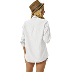 Womens Button Down Shirts Cotton Linen Long Sleeve Dress Shirts Casual Summer Tops Work Blouses with Pockets