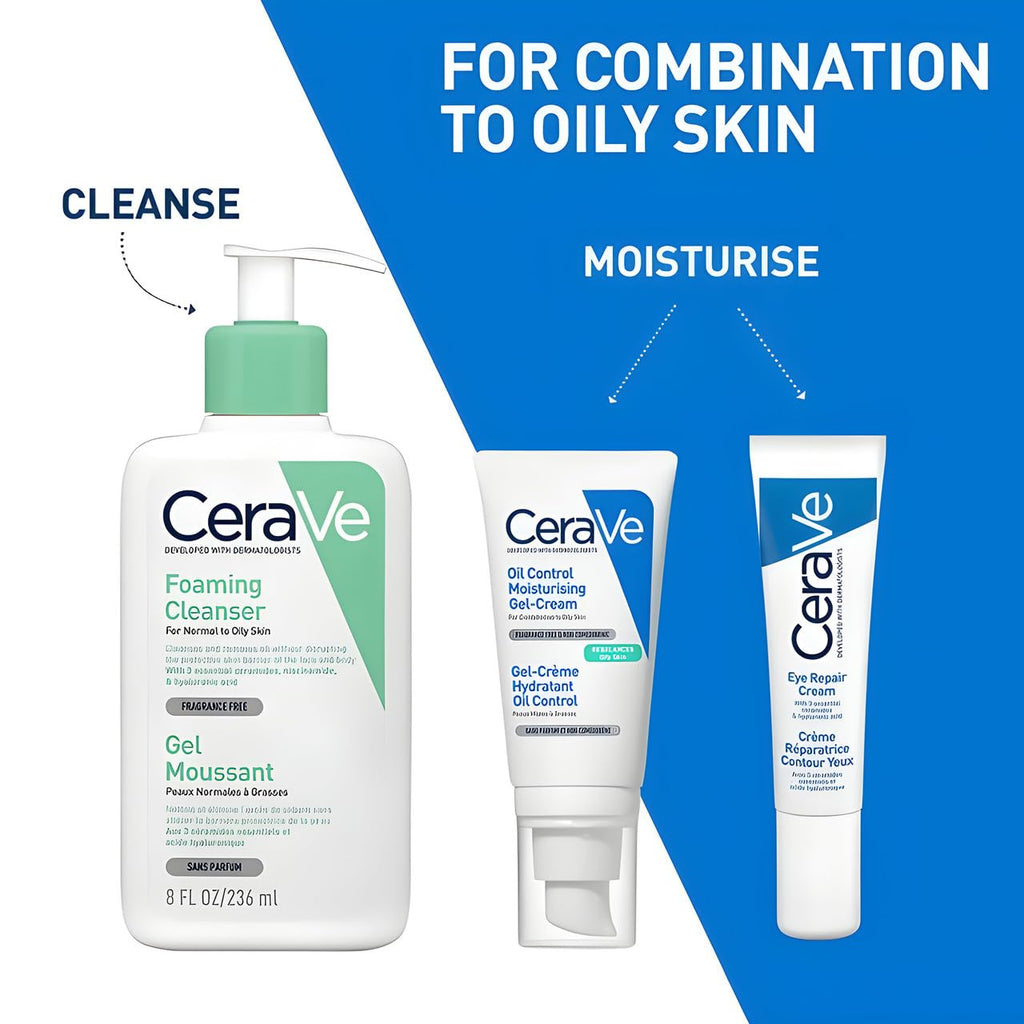 Cerave Oil Control Moisturizing Gel-Cream, Face Moisturizer For Oily Skin, Niacinamide, Hyaluronic Acid & Oil Absorbing Technology To Rebalance Oily Skin, Non-Comedogenic, Fragrance Free & Oil-Free