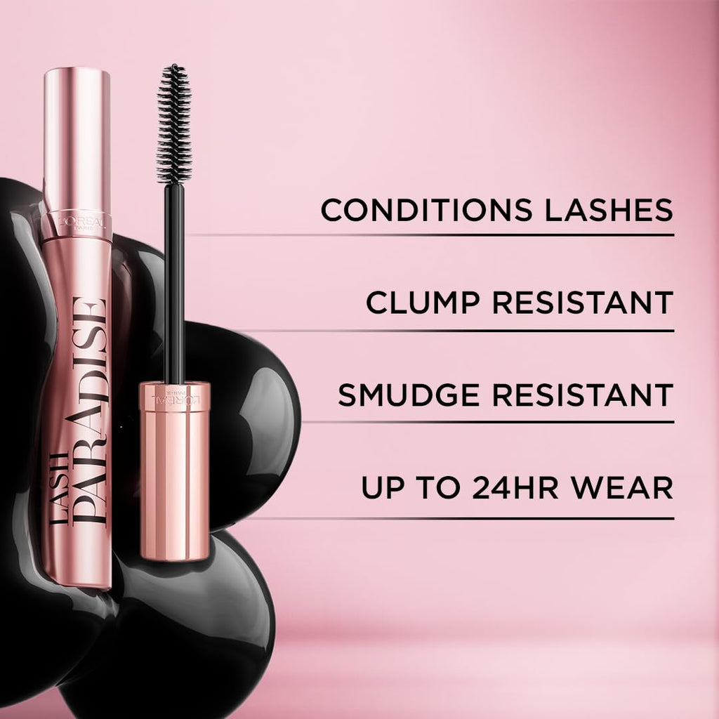 L'Oreal Paris Makeup Voluminous Lash Paradise Mascara, Voluptuous Volume, Intense Length, Feathery Soft Full Lashes, No Flaking, No Smudging, No Clumping, Blackest Black, 0.25 Fl Oz (Pack Of 1)