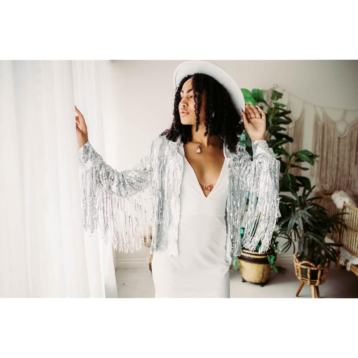 Sequin Fringe Jacket Disco Theme Country Dolly Theme Bridal Trends Disco Cowgirl Outfit Theme Glitter Tassel Coat