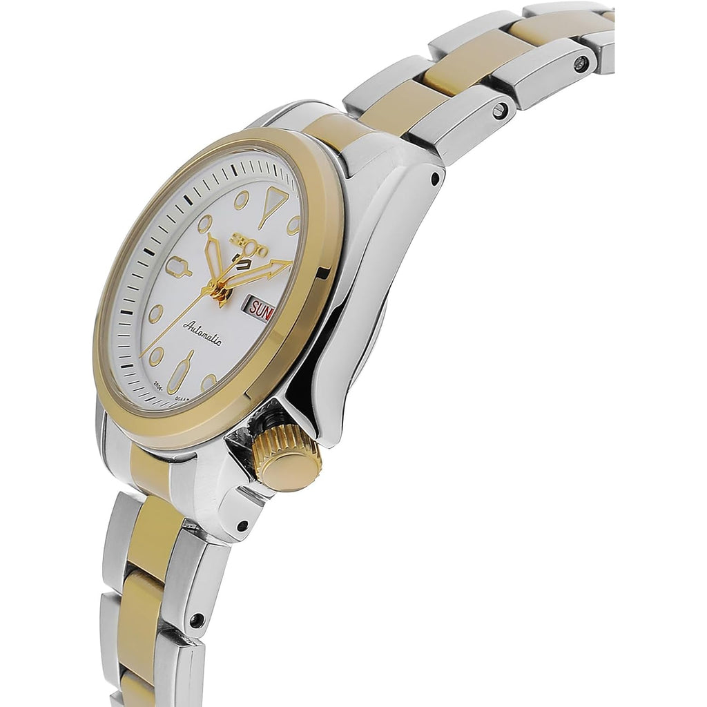 Seiko 5 Sports White Dial Two-Tone Ladies Watch Sre004K1