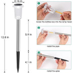Solar Outdoor Lights, 10 Pack Waterproof Stainless Steel Solar Stake Lights For Pathway Garden Yard Path Walkway Driveway Lawn Patio Outside Decor, Cool White