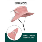 Womens Summer Sun Hat Beach Hat Wide Brim Outdoor UV Protection Hat Packable Mesh Bucket Hat with Ponytail Hole