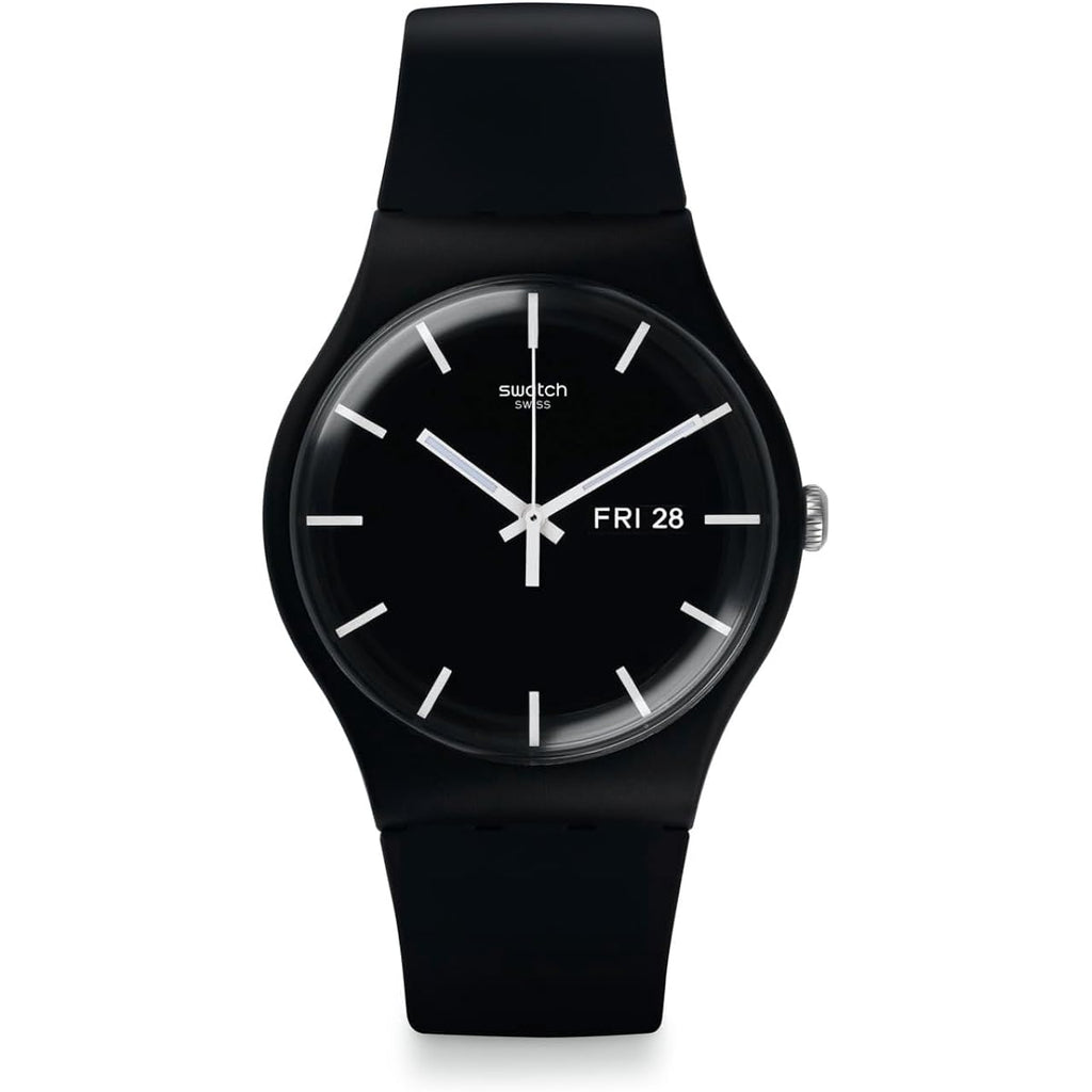 Swatch New Gent Biosourced Unisex Watch Casual Plastic Black Quartz Waterproof Mono Black