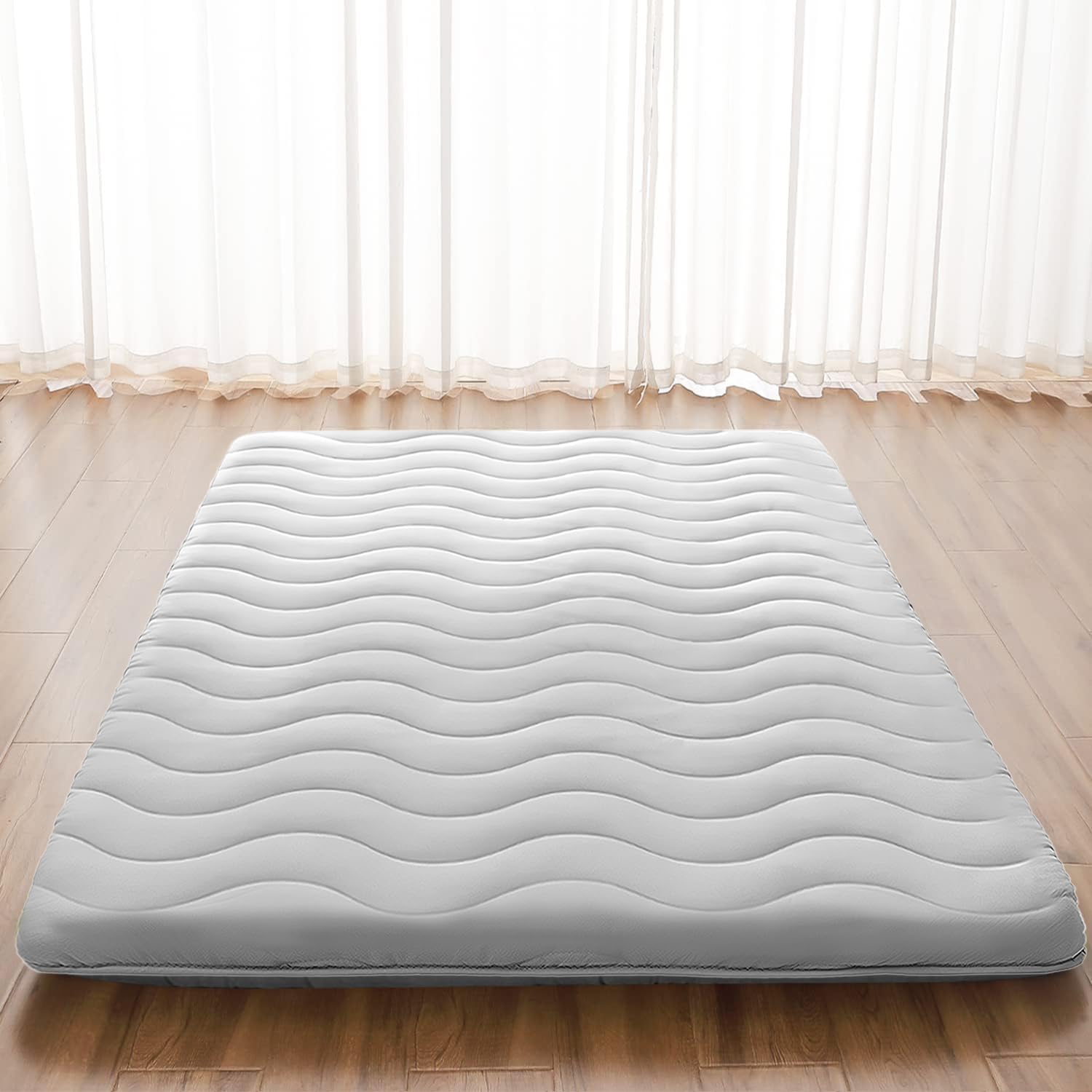 Japanese Futon Floor Mattress, 100% High Density Comfortable Foam, 3.5" Thicken Foldable Mattress Tatami Mat Sleeping Pad, Ideal For Comfort And Support, Kids Floor Lounger Pillow Bed Sofa (Twin）