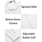 Coofandy Men'S Muscle Fit Dress Shirts Wrinkle-Free Long Sleeve Casual Button Down Shirts