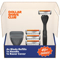 Dollar Shave Club | Travel Shave Set | 4 Swift Rinse Refill Cartridges, 1 Handle (Black), 1 Razor Cover