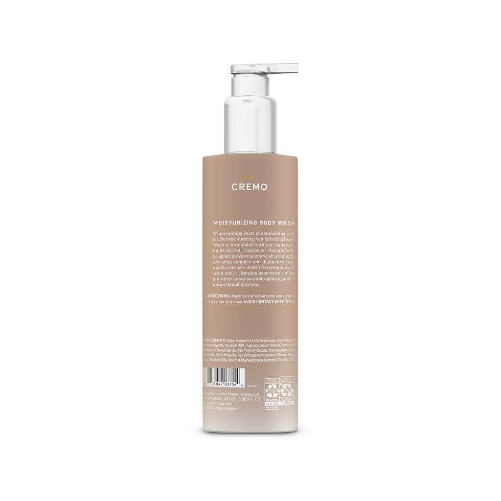 Cremo White Jasmine Amber Skin Moisturizing Body Wash for Women, Notes of White Jasmine, Red Currant, and Sweet Amber, 16 Fl Oz