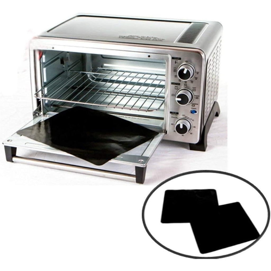 Two-Pack 100% Non-Stick 11" Toaster Oven Liner. Finally, Prevent Spillovers, Gunk & Odors! Great Teflon Liner For Toaster Ovens, Dishwasher Safe, Best Toaster Oven Accessories