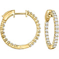 Ross-Simons Lab-Grown Diamond Inside-Outside Hoop Earrings in 18kt Gold Over Sterling, Earrings for Women, Silver Jewelry, Christmas, Birthday Gift, 3/4"