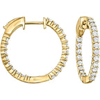 Ross-Simons Lab-Grown Diamond Inside-Outside Hoop Earrings in 18kt Gold Over Sterling, Earrings for Women, Silver Jewelry, Christmas, Birthday Gift, 3/4"