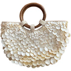 Shell Beaded Clutch Purse For Women Luxury Handmade Top Handle Bag Beach Evening Handbag For Summer Vacation