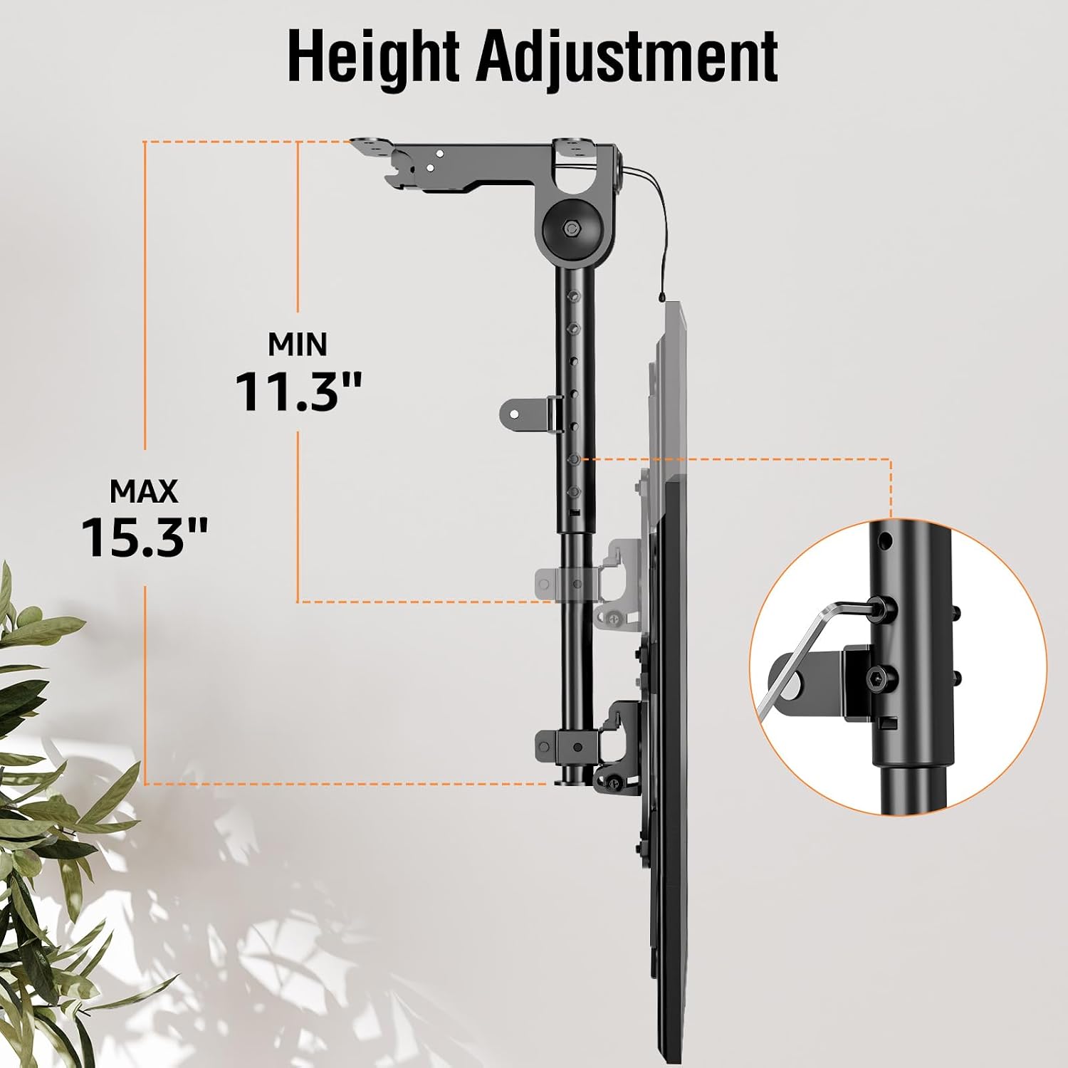 Elived Flip Down Ceiling Tv Mount For Most 14-40 Inch Tvs, Floding Tv Mount For Flat And Pitched Roof, Height Adjustable Full Motion Tv Bracket 360° Swivel For Patio, Max Vesa 200X200Mm, Up To 22 Lbs