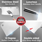 Mueller 7-Inch Meat Cleaver Butcher Knife - German High Carbon Steel, Laser-Tested Razor-Sharp Blade, Heavy Duty Bone Chopper for Meat & Vegetables, Home & Restaurant, Gift for Him