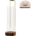 Incense Holder For Sticks, Anti-Ash Flying Incense Burner With 30 Incense Sticks, Detachable Glass Ash Catcher (Wood, Brown)