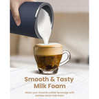 SIMPLETASTE Milk Frother, 4-in-1 Electric Milk Frother and Steamer, Automatic Warm and Cold Foam Maker and Milk Warmer for Latte, Cappuccinos, Dark Blue