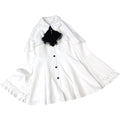 Pokn 2 Pieces Lolita Sets Kawaii Long Sleeve Blouse Women Goth Tennis Pleated High Waisted Cute Ruffle A Line Skirts