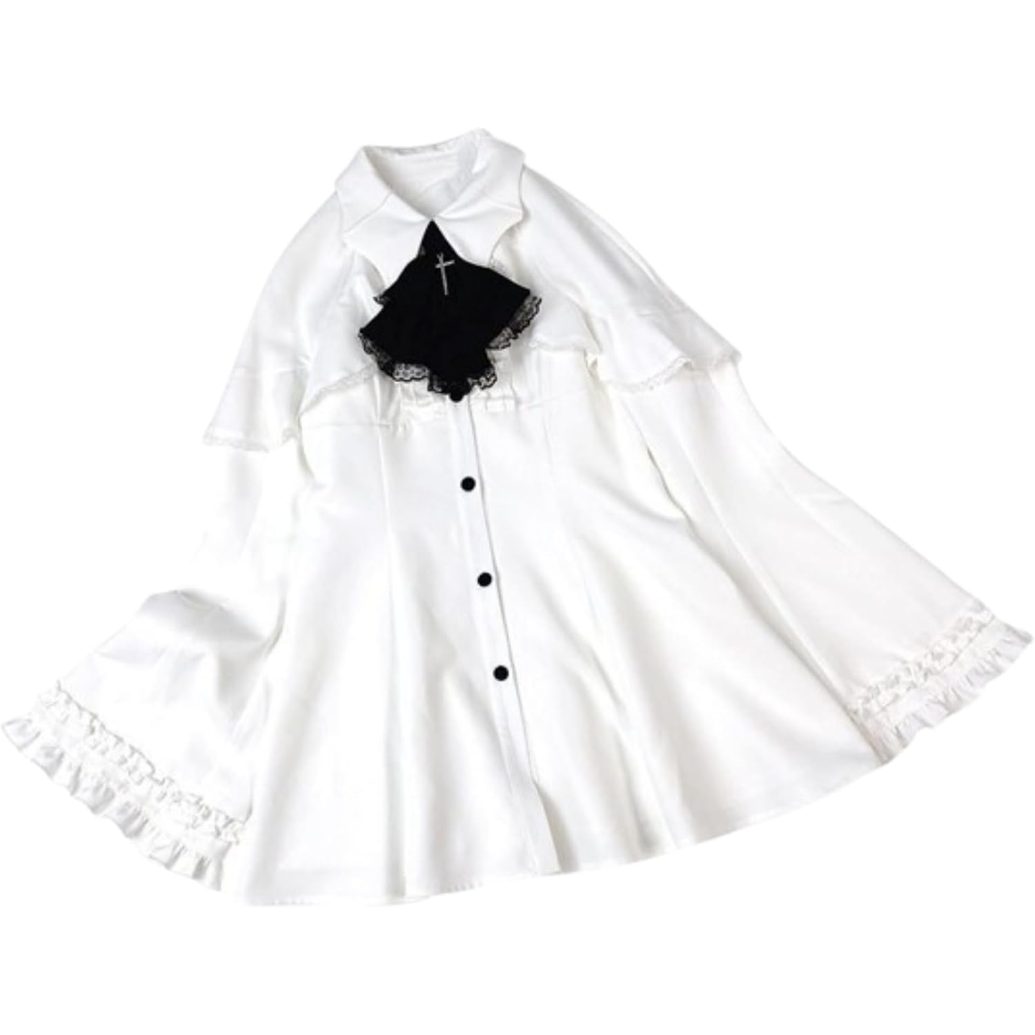 Pokn 2 Pieces Lolita Sets Kawaii Long Sleeve Blouse Women Goth Tennis Pleated High Waisted Cute Ruffle A Line Skirts