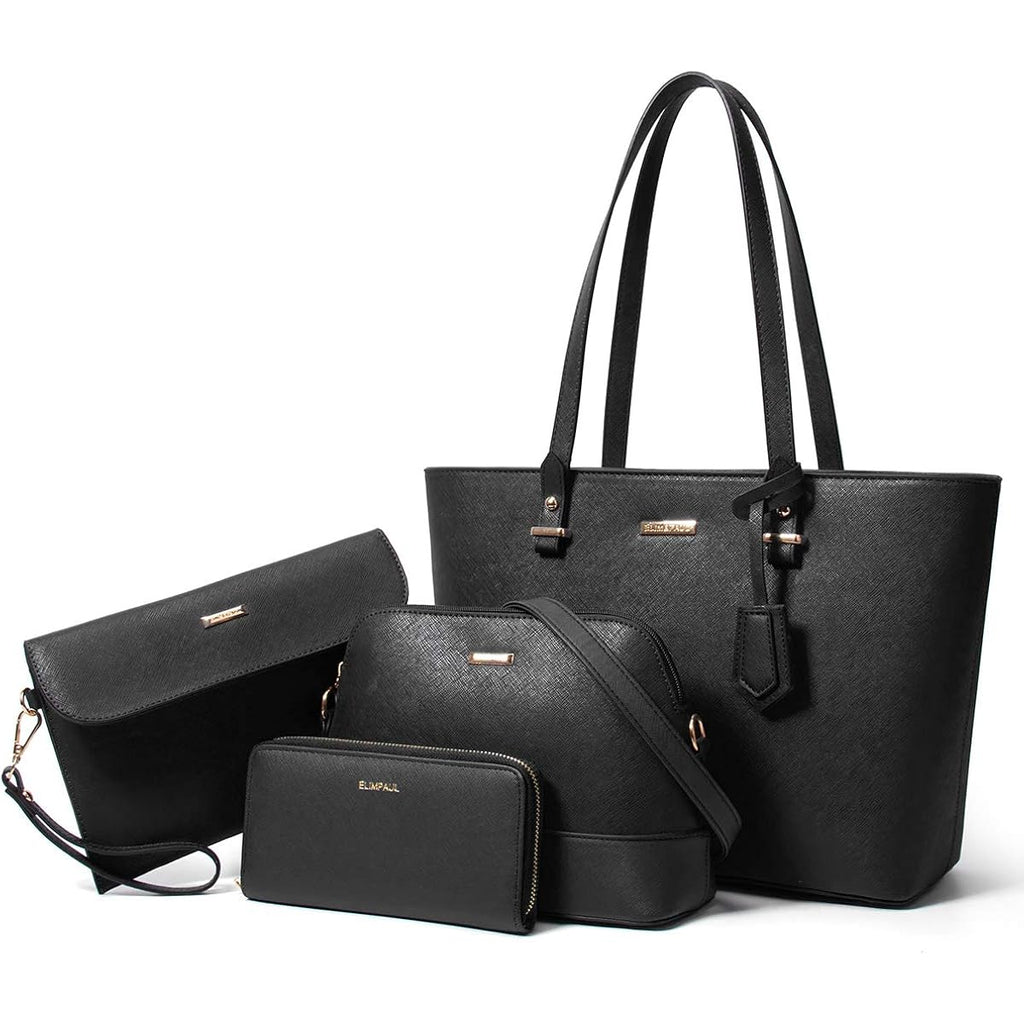 Women Fashion Handbags Wallet Tote Bag Shoulder Bag Top Handle Satchel Purse Set 4Pcs