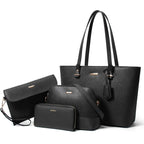 Women Fashion Handbags Wallet Tote Bag Shoulder Bag Top Handle Satchel Purse Set 4Pcs