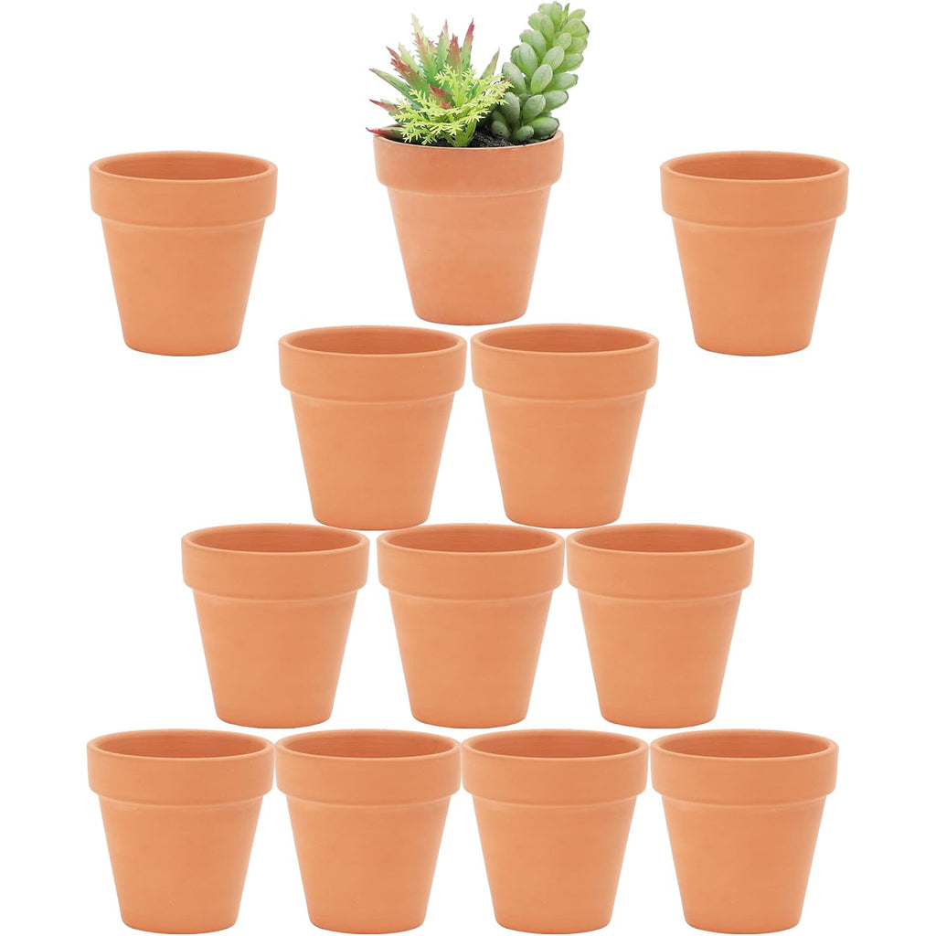 Yishang 2.5 Inch Terracotta Pots With Drainage Holes,Small Mini Clay Ceramic Pottery Planter,Cactus Flower Terra Cotta Pots,Succulents Nursery Pots For Indoor/Outdoor Plants,Crafts,Wedding-12 Pack