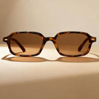 Trendy Polarized Rectangle Sunglasses Womens Mens, Small Square Retro Thin Slim Fashion Chic Narrow Sunnies A01-tortoise/Brown