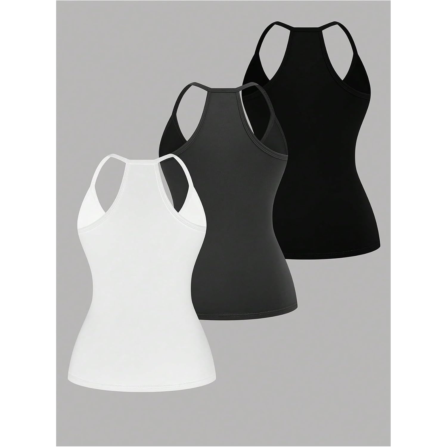 Soly Hux Women'S Plus Size V Neck Camisole 3 Packs Sleeveless Basic Tops Slim Fit Racerback Cami Shirts