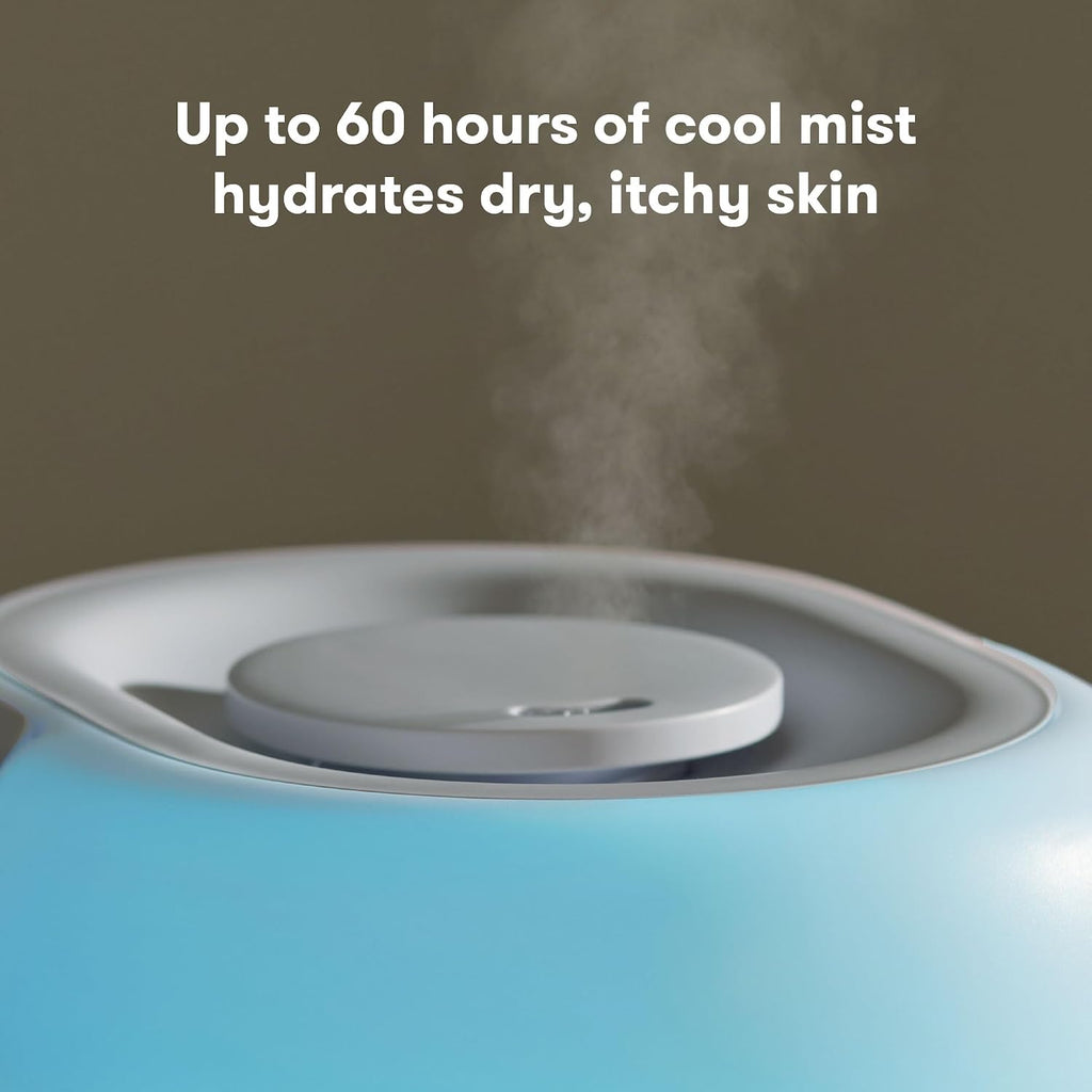 Frida Baby 3-In-1 Cool Mist Humidifier For Large Rooms, Top Fill Humidifier For Bedroom, Allergy Relief, 60 Hour Runtime + Nightlight, Auto Shut-Off, Quiet, Carry Handle, Essential Oil Diffuser