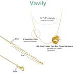 Minimalist Thin Gold Chain 18K Gold Plated Thin Box Chain Necklace Short Small Gold Chain Choker Necklaces for Women