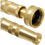 Twinkle Star Heavy-Duty Brass Adjustable Twist Hose Nozzle, 2 Pcs | 3/4” Ght Brass Garden Hose Nozzle, Adjustable Water Flow