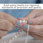 The Pearl Source 14K Gold 4-9mm AAA Quality Graduated Round White Freshwater Cultured Pearl Necklace for Women