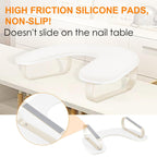 Arm Rest for Nails Tech Upgraded 10° Inclined, U-Shaped Manicure Nail Arm Rest Stand, Nail Armrest for Nail Tech Hand Rests with Aluminum Alloy Holder Non-Slip