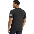 H Hyfol Short Sleeve Polo Shirts For Men Graphic Stretch Casual American Patriotic Raglan Golf Polos For Men