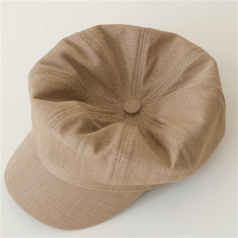 Summer Newsboy Cap For Women Breathable Linen Octagon Hat Wide Brim Gatsby Cabbie Cap Soft Paperboy Hat 2026