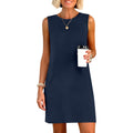 Anrabess Womens Summer Casual Mini Dresses 2026 Sleeveless Crewneck Split Wrinkle-Free Beach Travel Vacation Short Sundress