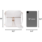 Womens Lightweight Medium Crossbody Purse With Tassel, Perfect Size Crossbody Bags For Daily Use, Travel