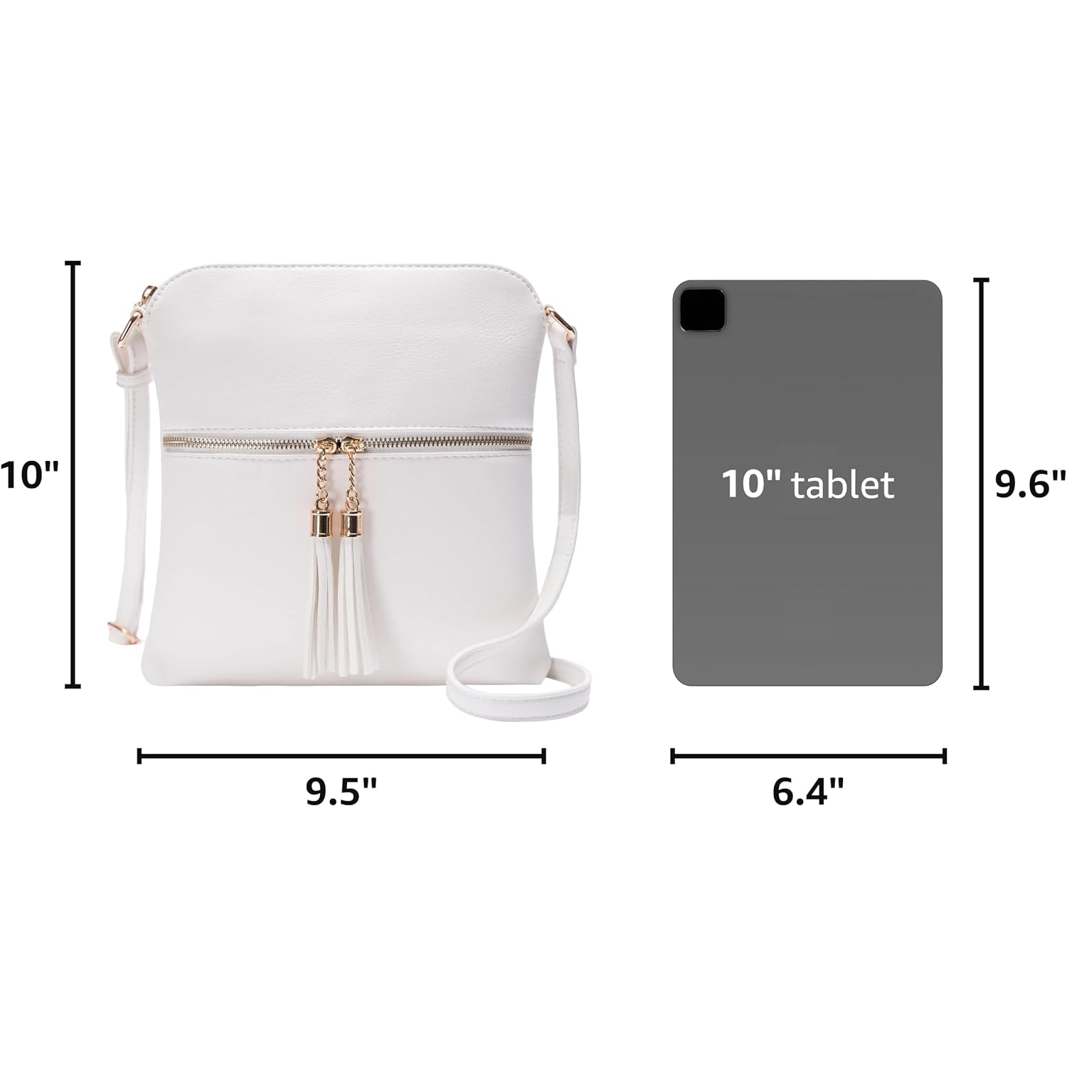 Womens Lightweight Medium Crossbody Purse With Tassel, Perfect Size Crossbody Bags For Daily Use, Travel