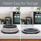 HOVER COVER Magnetic Microwave Splatter Cover with High Power, Strongest Magnetic Grip, Collapsible 12-Inch BPA-Free Food Lid, Vented Plate Guard, Dishwasher Safe, Space-Saving Storage - Black