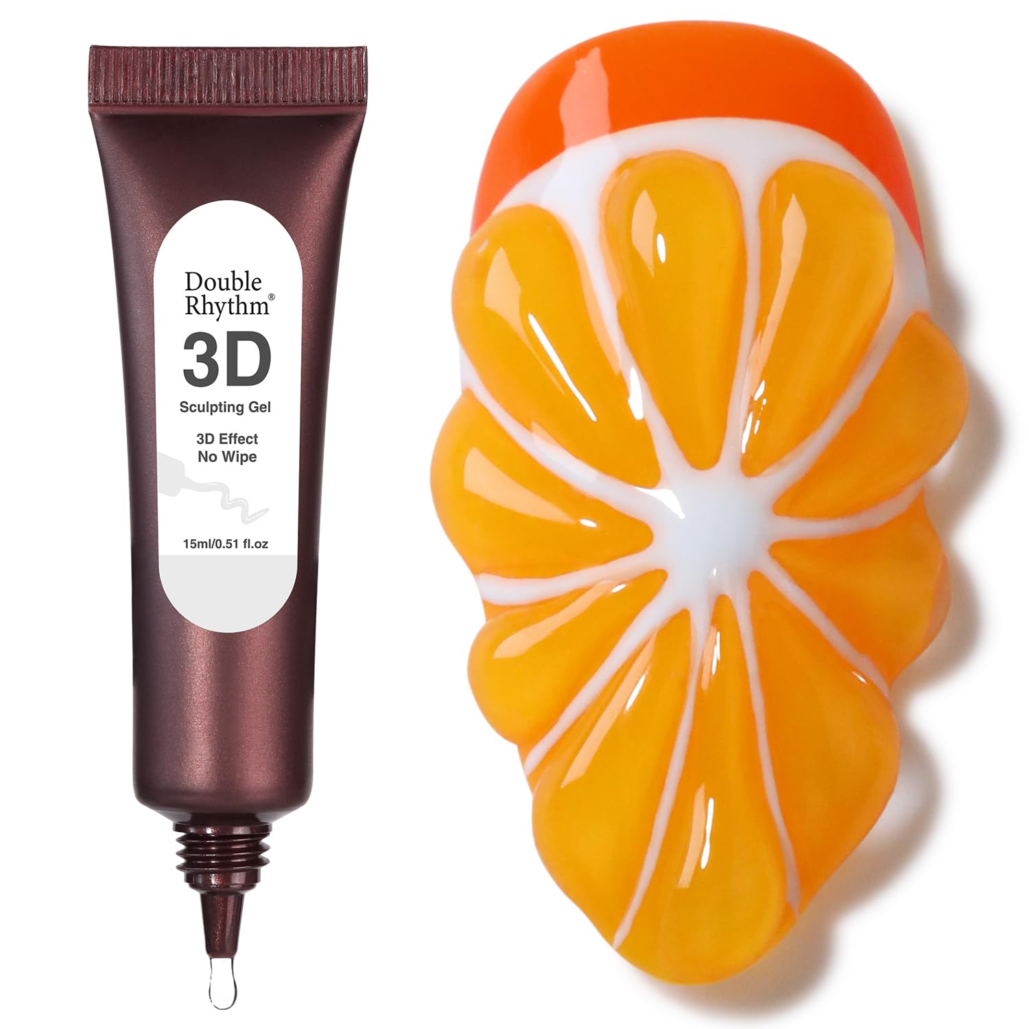 Double Rhythm 0.5 Oz 3D Nail Gel Nail Art Sculpting Gel No Wipe Gel Polish for Nail Designs DIY Nail Art for Drawing, Molding, Sculpture and Decoration (3D Sculpting Gel Clear)