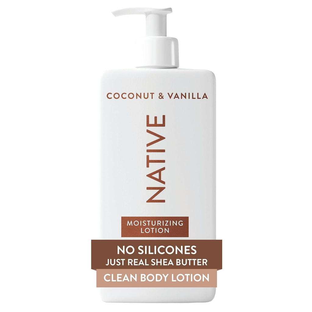 Native Body Lotion, Coconut & Vanilla, 48-Hour Hydration For Dry & Sensitive Skin, Made With Plant-Based Moisturizers Like Shea Butter, Silicone & Paraben Free, 16.5 Fl Oz