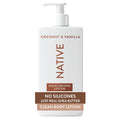 Native Body Lotion, Coconut & Vanilla, 48-Hour Hydration For Dry & Sensitive Skin, Made With Plant-Based Moisturizers Like Shea Butter, Silicone & Paraben Free, 16.5 Fl Oz