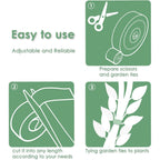 Garden Tie Green Tape, Plant Supports, Gentle On Plants (16.4Ft × 0.6 Inch, 1 Roll, Green)