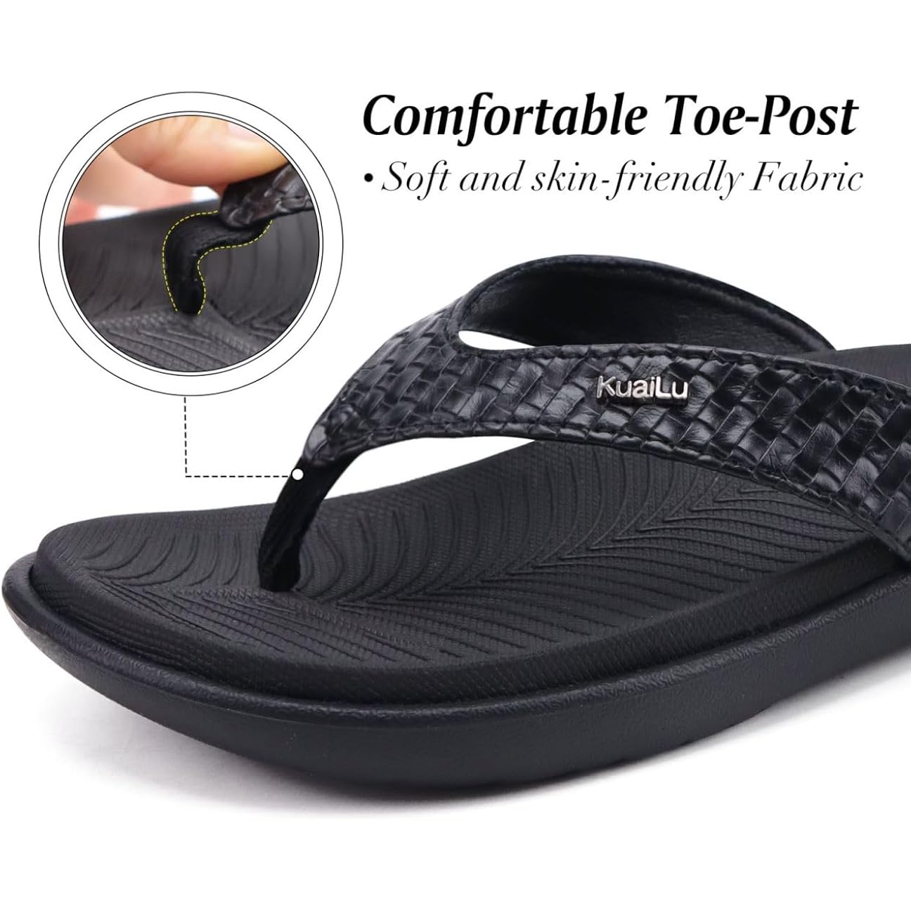 Kuailu Womens Flip Flops Ladies Yoga Mat Comfortable Walking Thong Sandals With Plantar Fasciitis Arch Support Slip On Indoor Outdoor For Summer