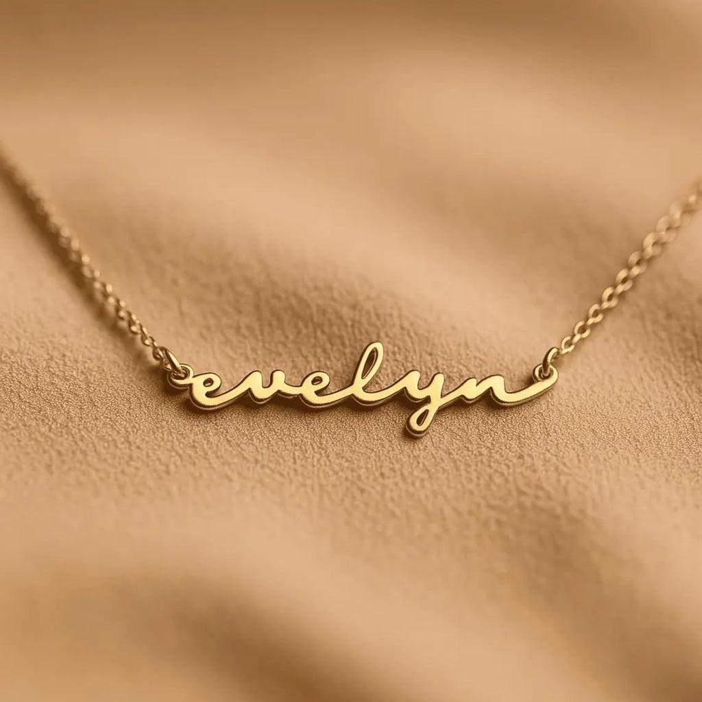 DayOfShe Custom Tiny Name Necklaces for Wedding Bridesmaid Gifts Best Friend Birthday Gifts, 18K Gold Plated Dainty Name Necklace Personalized Christmas Jewelry Gifts
