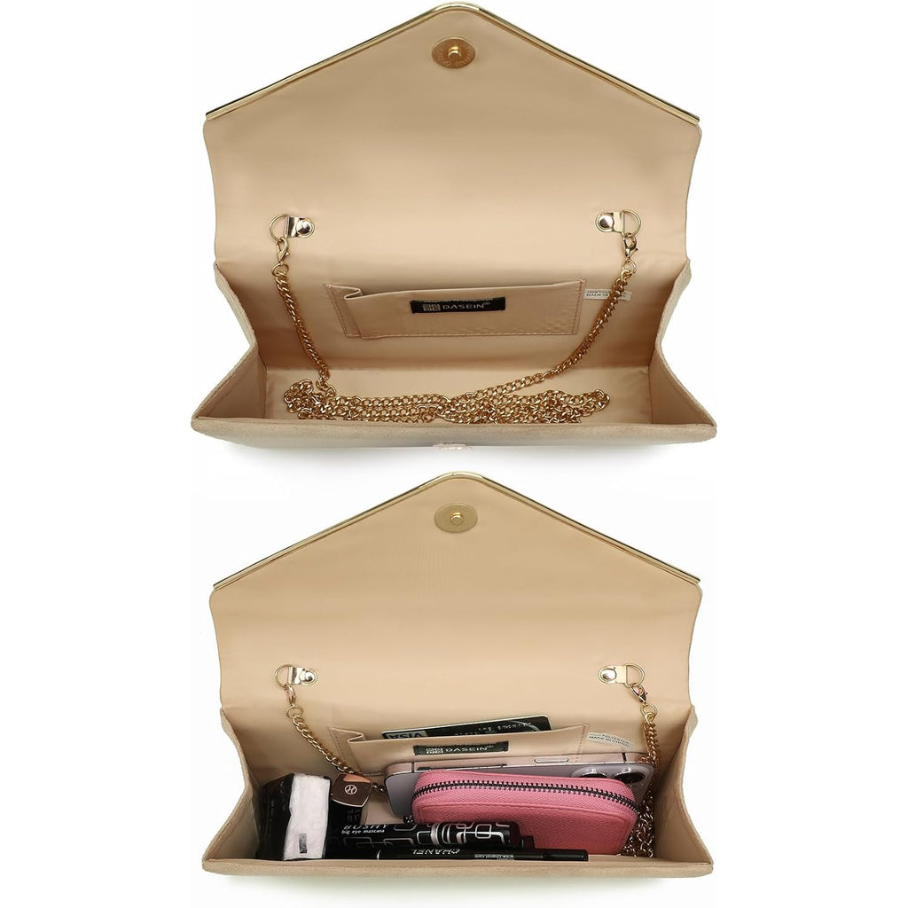 Dasein Women Faux Suede Evening Clutch Bags Formal Party Clutches Wedding Purses Cocktail Prom Clutches